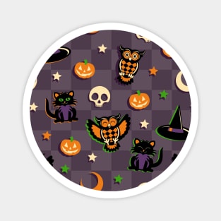 Vintage Style Halloween Pattern Magnet